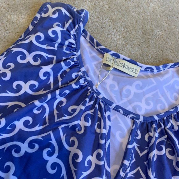 NWT Michelle Parisou Purple and White Sleeveless Tunic Size S - Picture 5 of 14